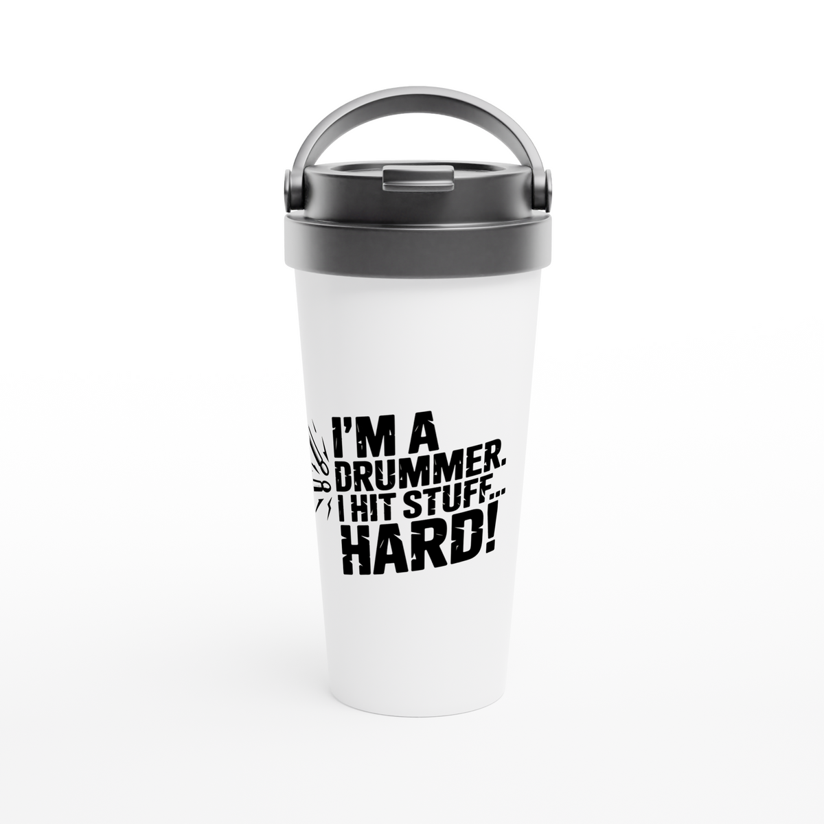 Hit Stuff - White 15oz Stainless Steel Travel Mug