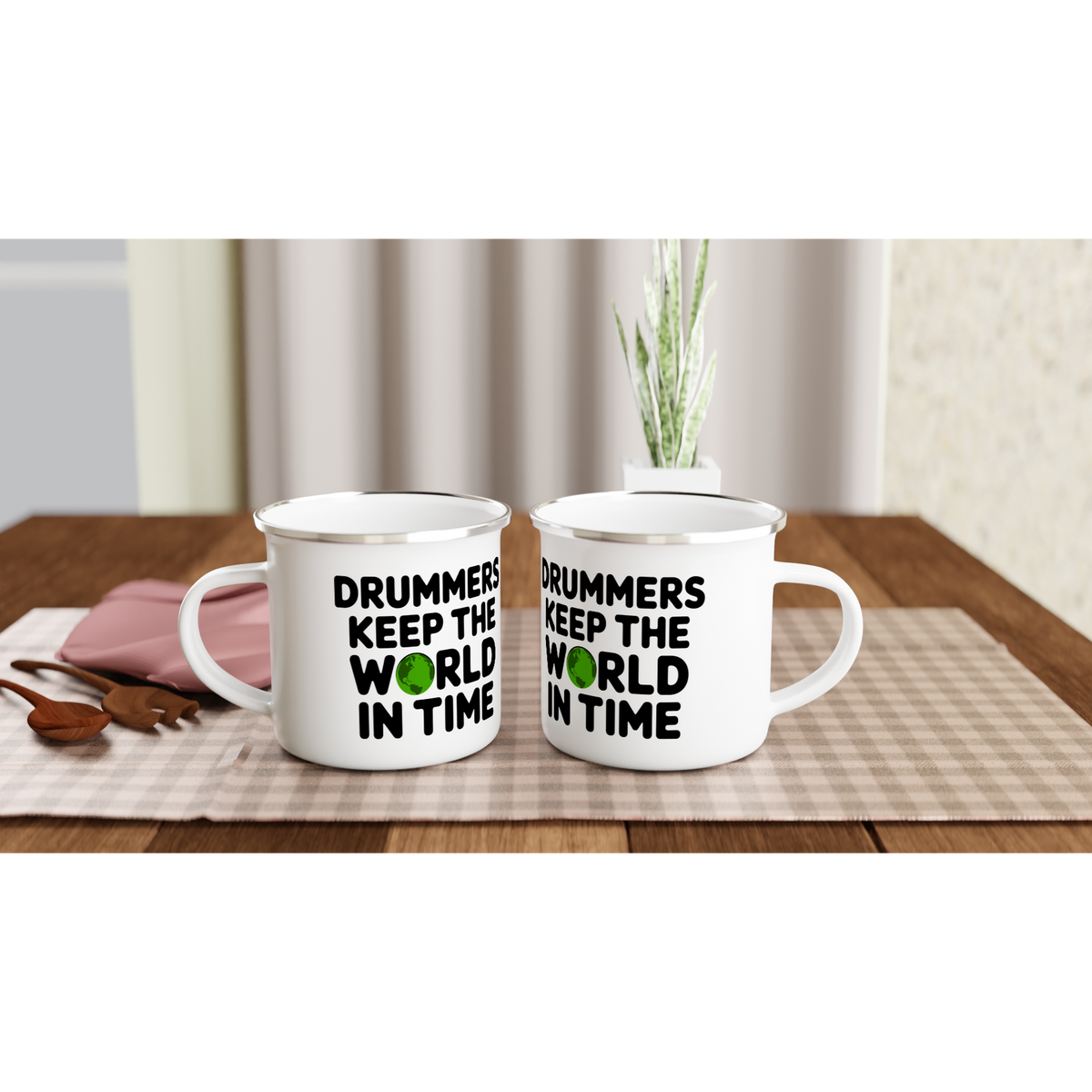 In Time - White 12oz Enamel Mug