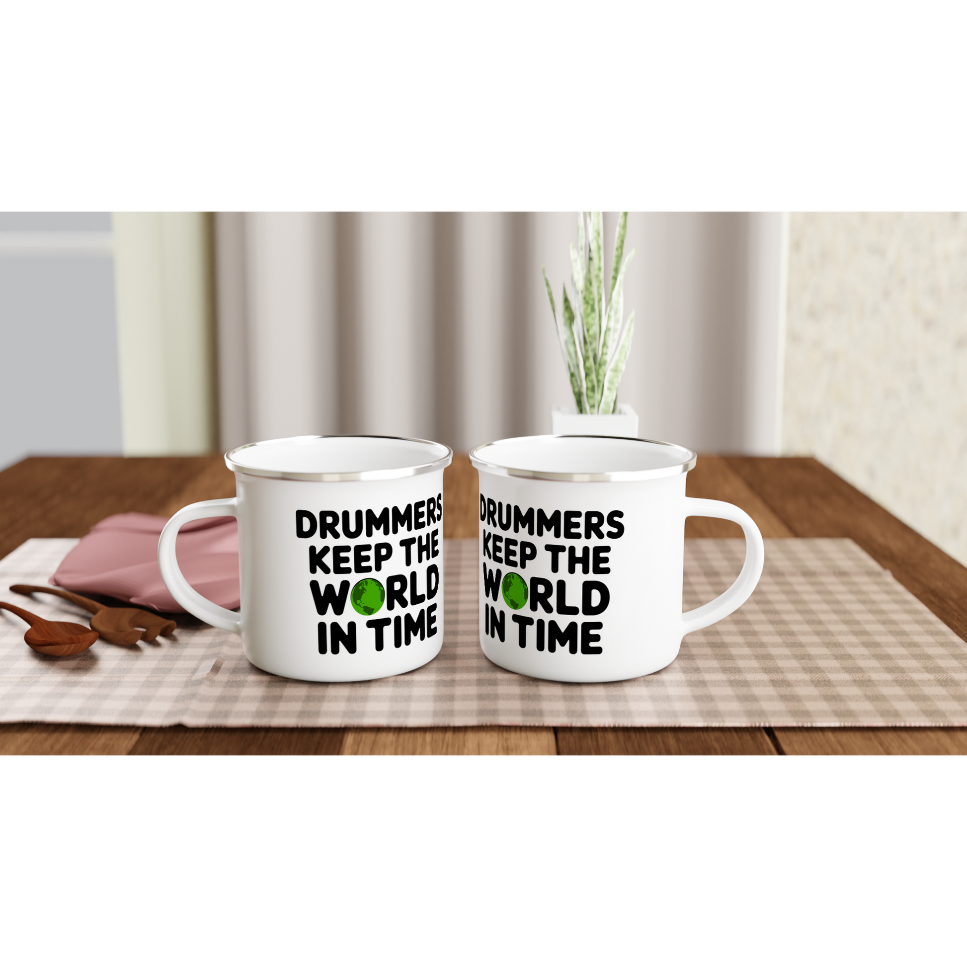 In Time - White 12oz Enamel Mug