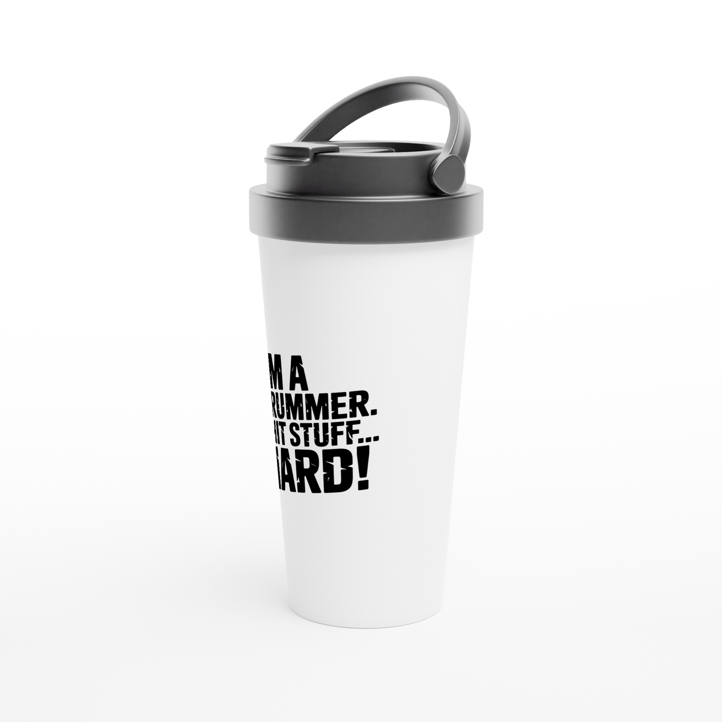 Hit Stuff - White 15oz Stainless Steel Travel Mug