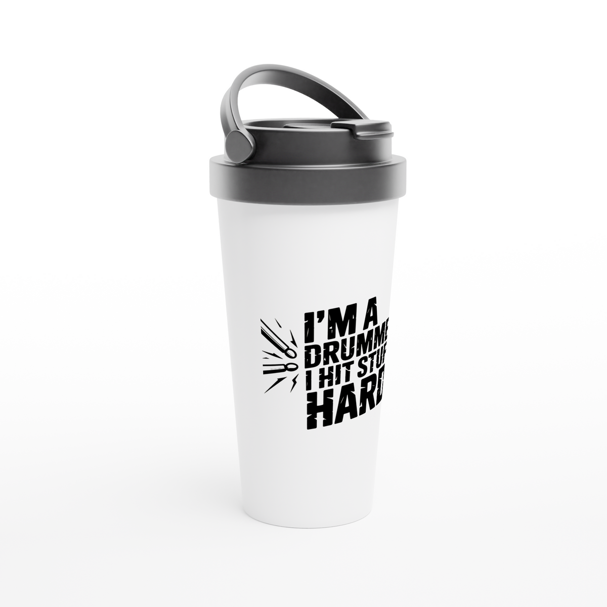 Hit Stuff - White 15oz Stainless Steel Travel Mug